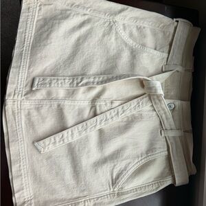 Cream Jean Belted Skirt by American Eagle